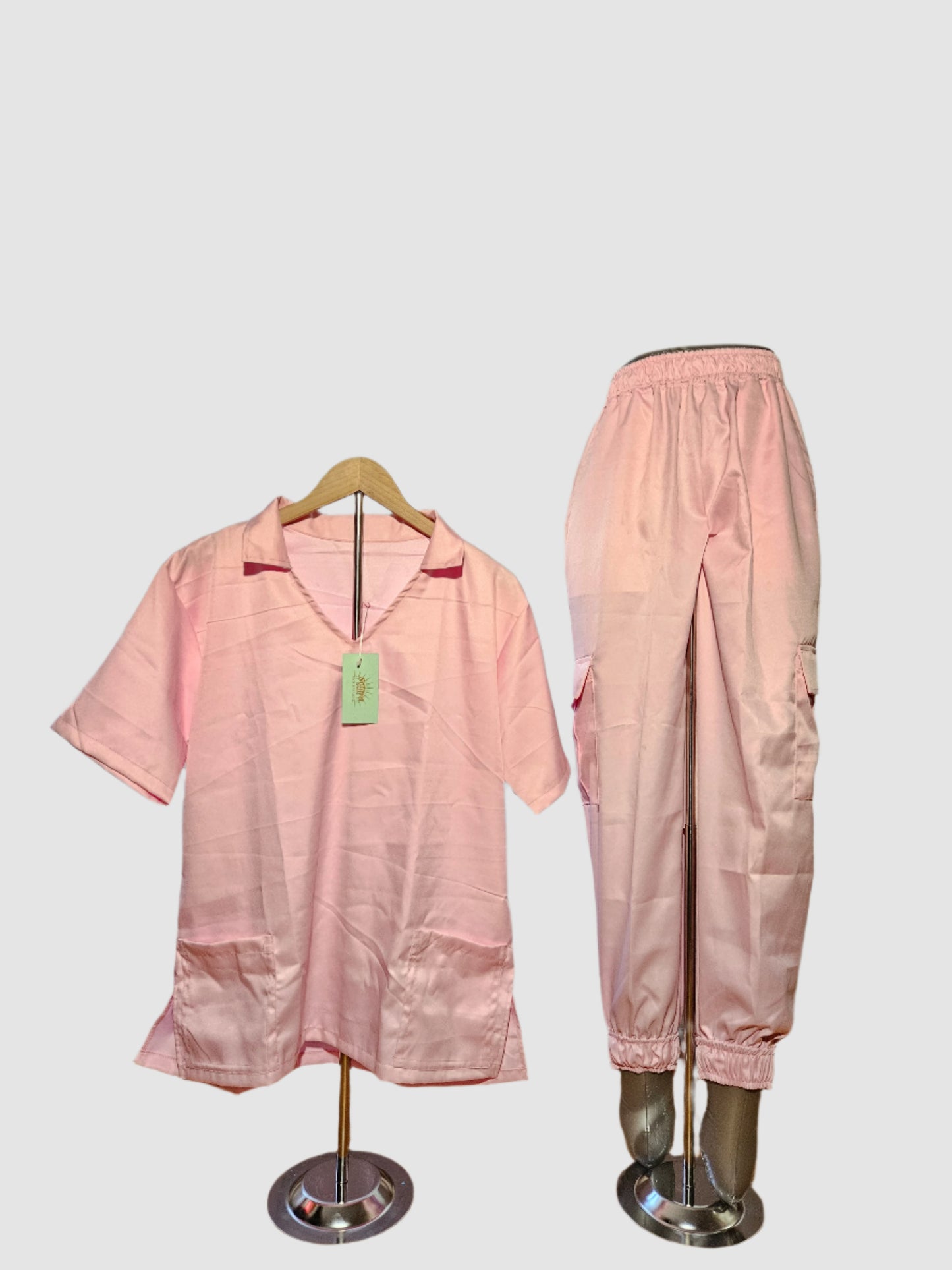 Collar Style Scrubsuit - Pale Pink