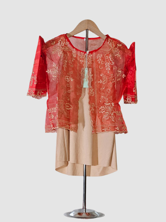 Sheer Bolero with Gold Embroidery