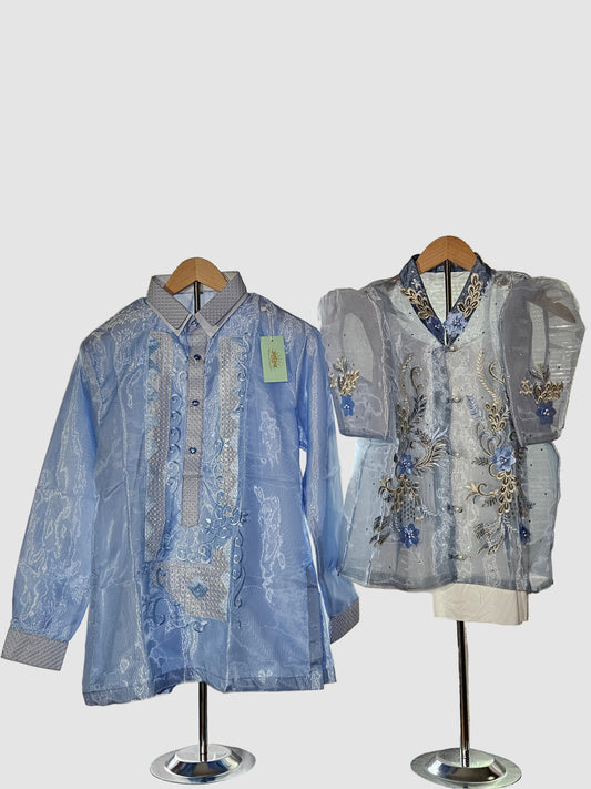 Light Blue Bolero with Floral Embroidery - Design 1