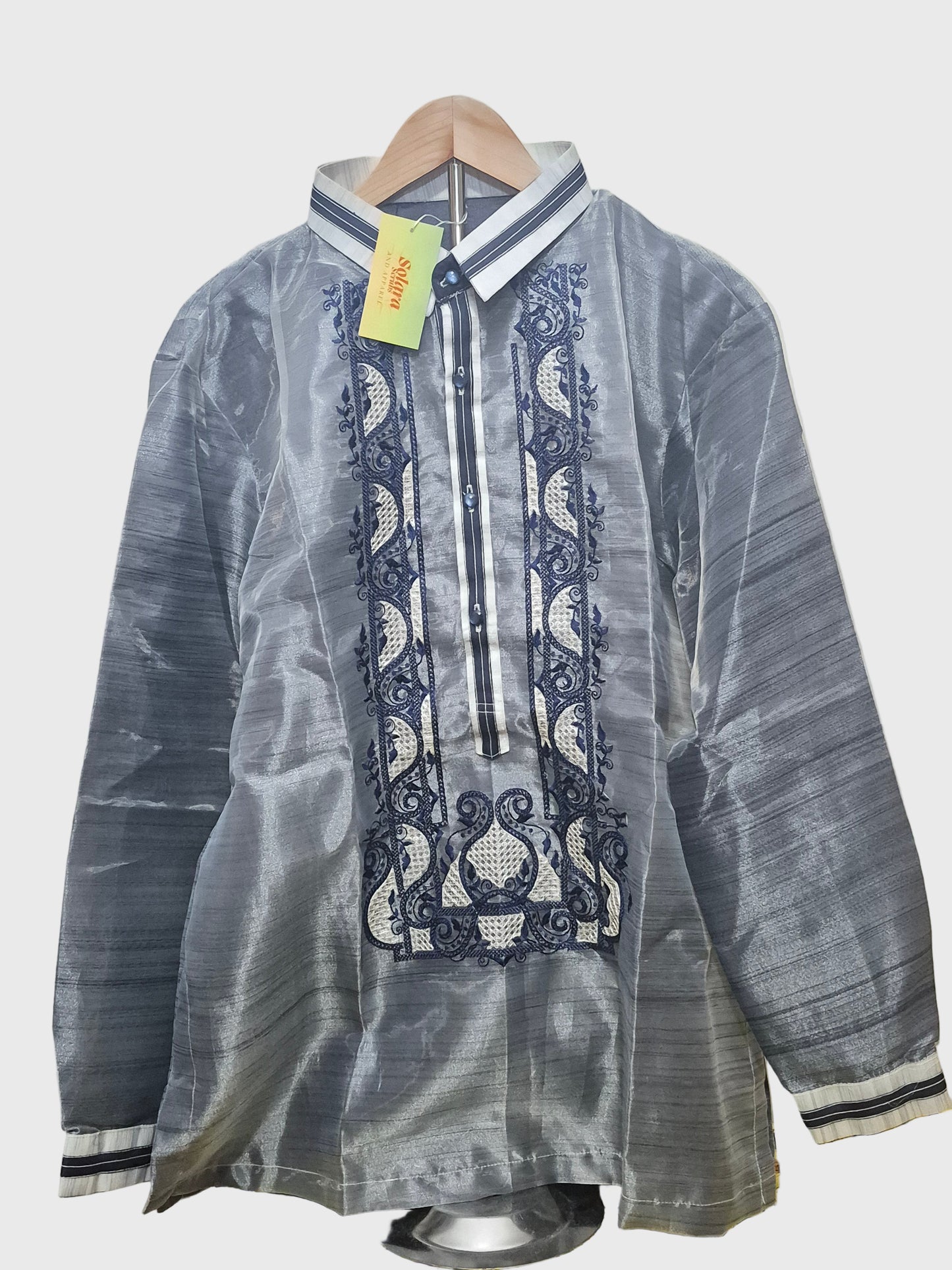 Navy Blue Barong Piña