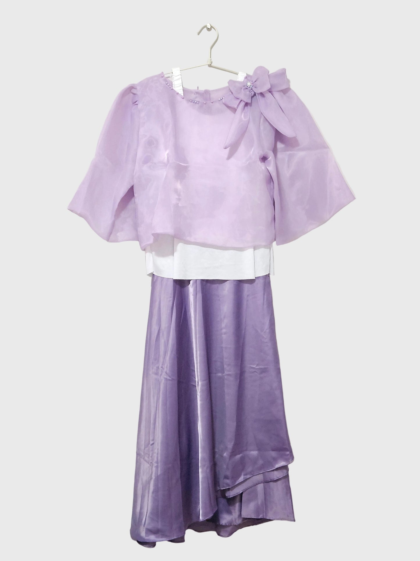 Lavender Kimona with Bow Embellishment