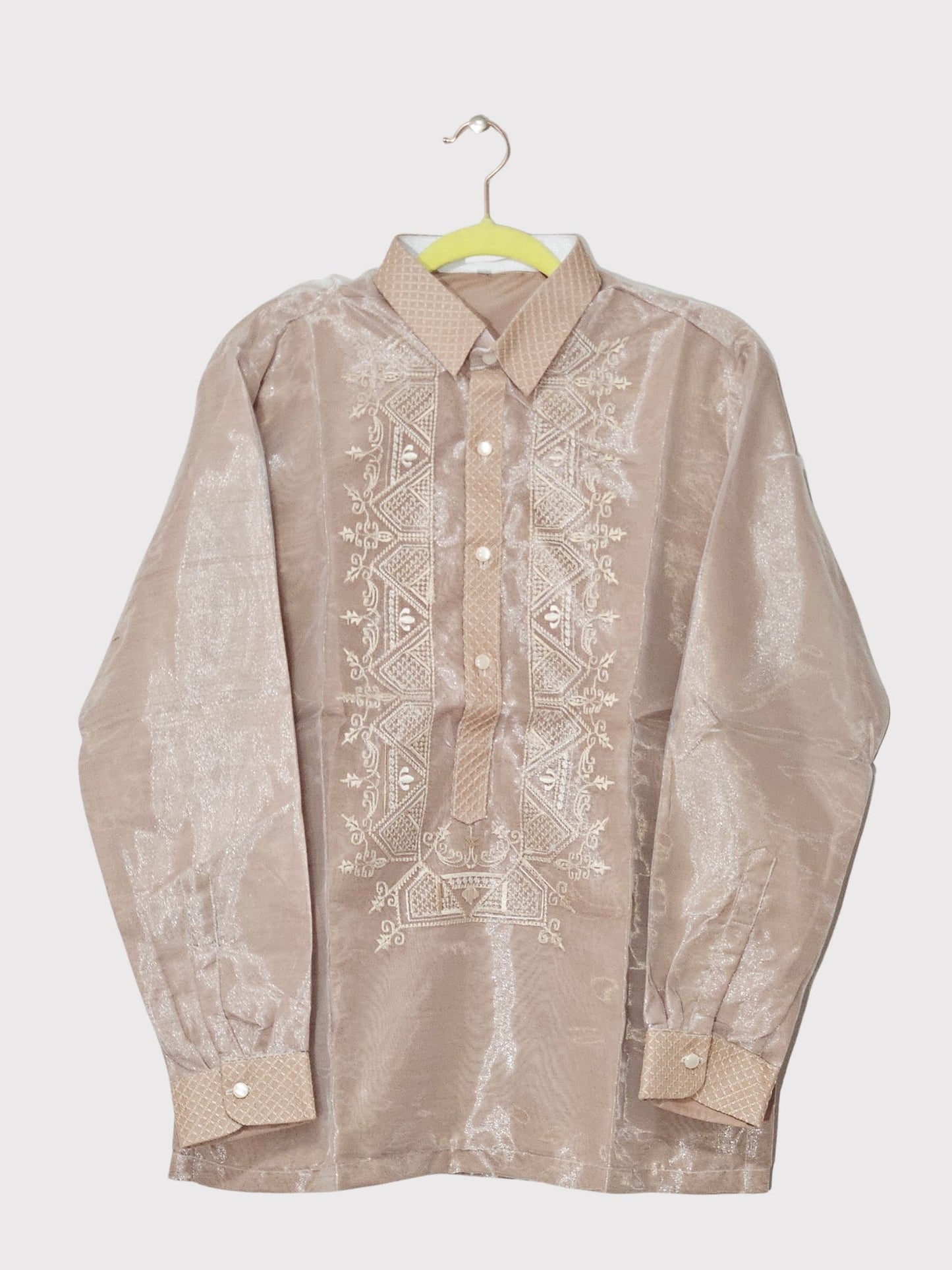 Gold Long Sleeve Barong Tagalog - Design 2