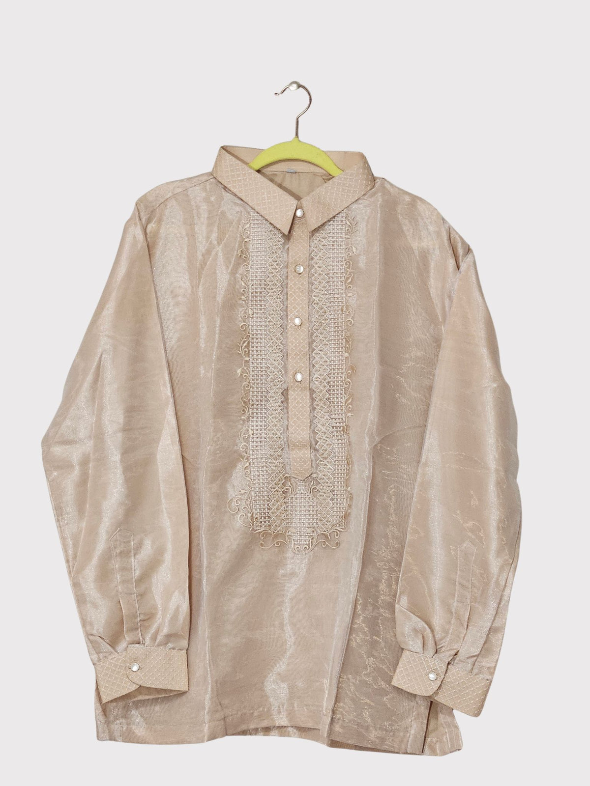 Gold Long Sleeve Barong Tagalog - Design 3
