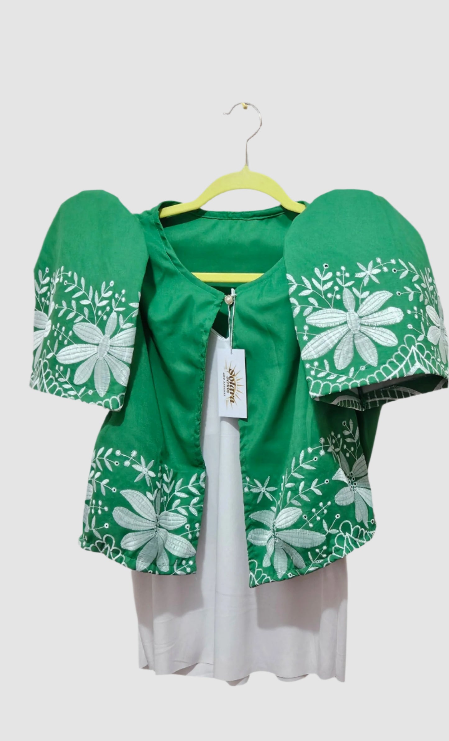 Bolero with White Floral Embroidery