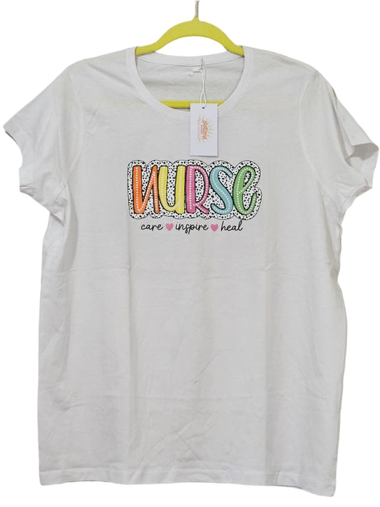 Printed T-shirt - Nurse (Care, inspire, Heal)