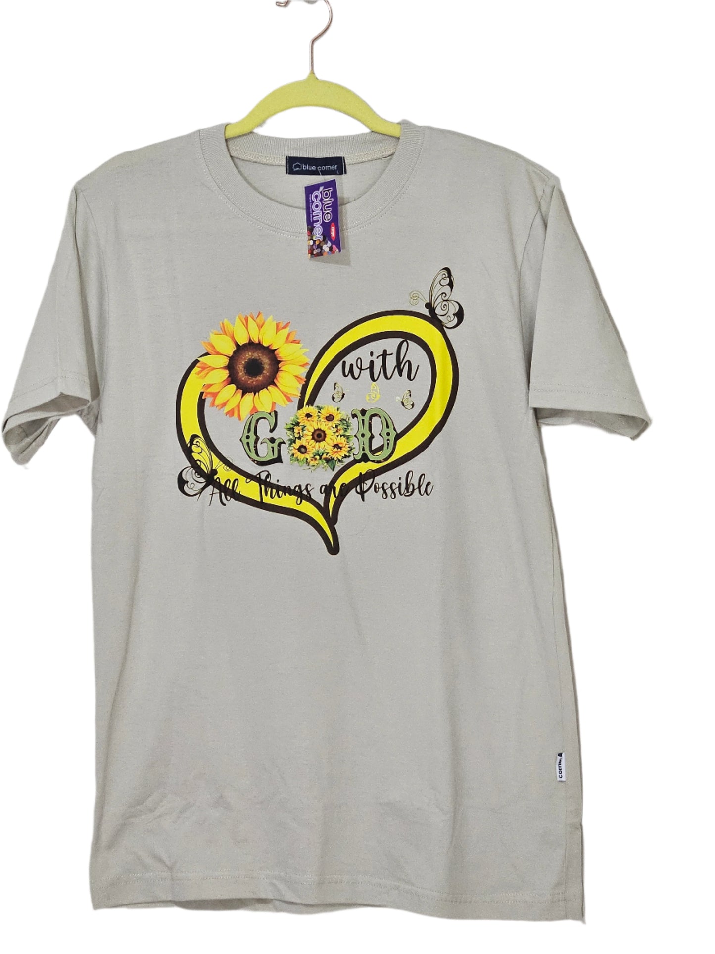 Printed T-shirt - "With God All Things Are Possible"