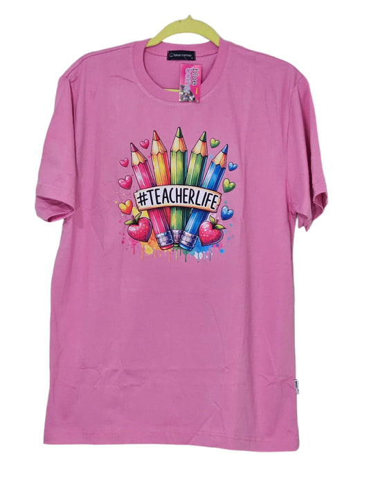 Printed T-shirt - "#Teacherlife"