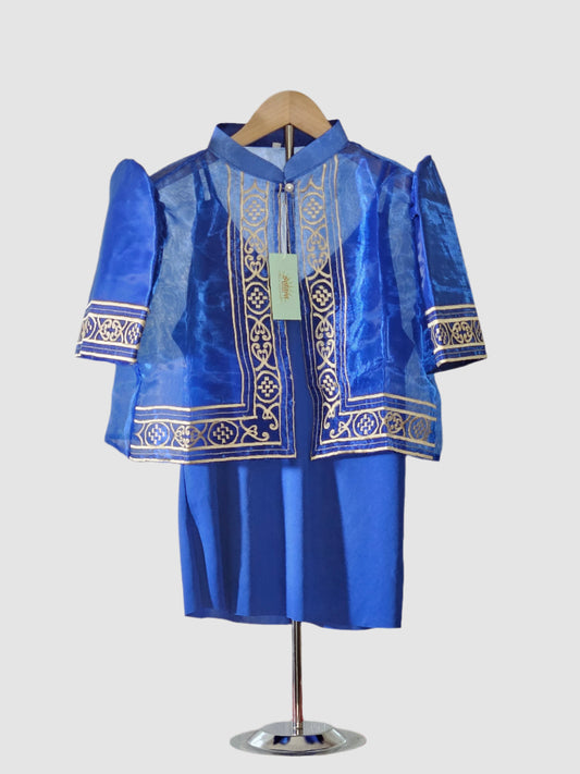 Royal Blue Bolero with Gold Embroidery