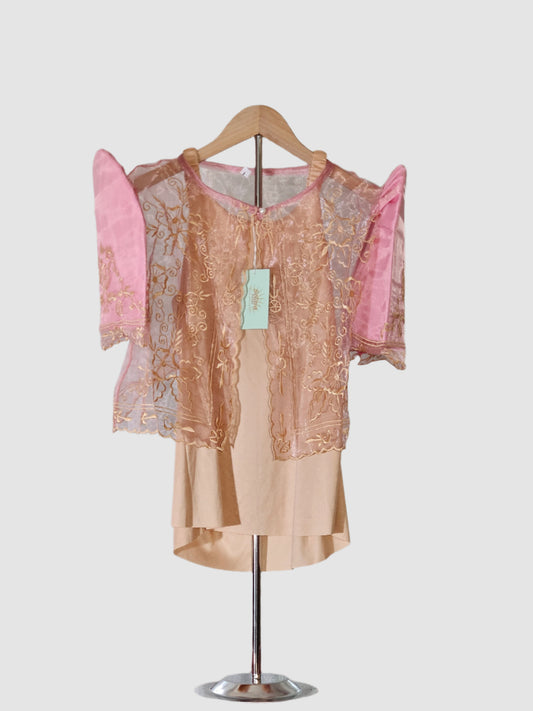 Sheer Bolero with Gold Embroidery