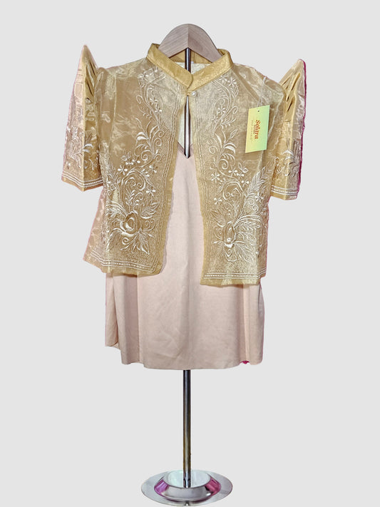 Yellow Kultura Bolero with Gold Embroidery