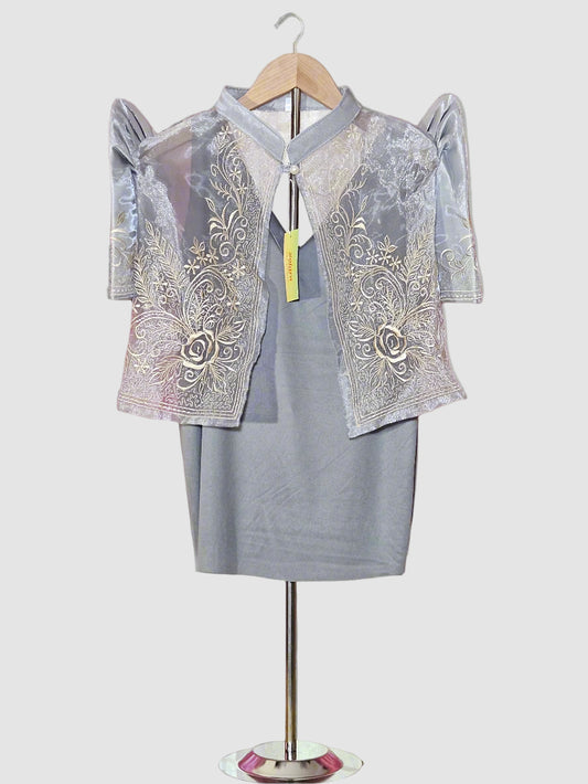 Silver Kultura Bolero with Gold Embroidery