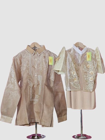 Gold Long Sleeved Barong Tagalog