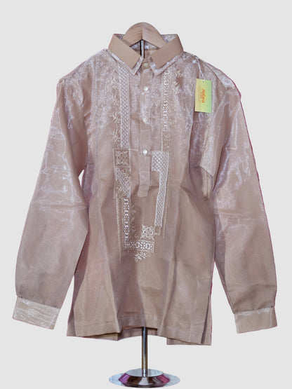 Gold Long Sleeved Barong Tagalog