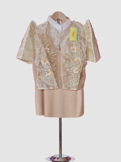 Gold Bolero with Floral Embroidery