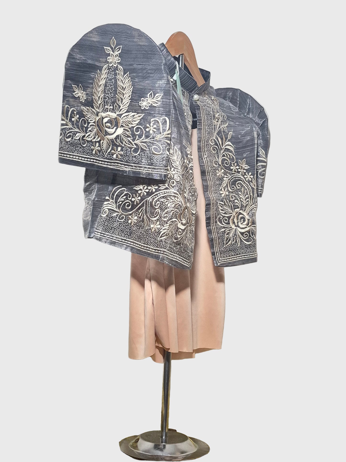 Black Grey Kultura Bolero with Gold Embroidery