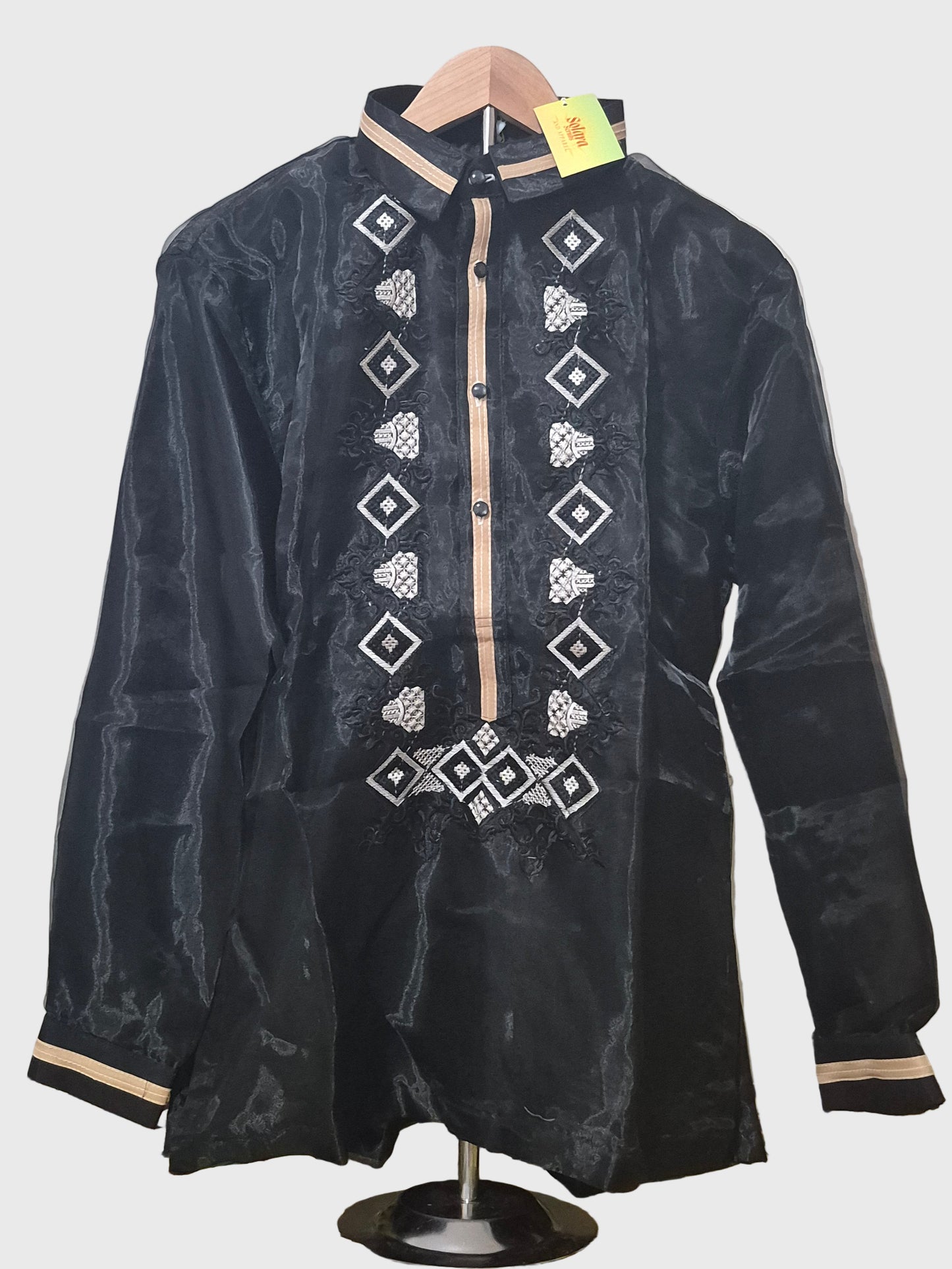 Black Long-Sleeved Barong Tagalog