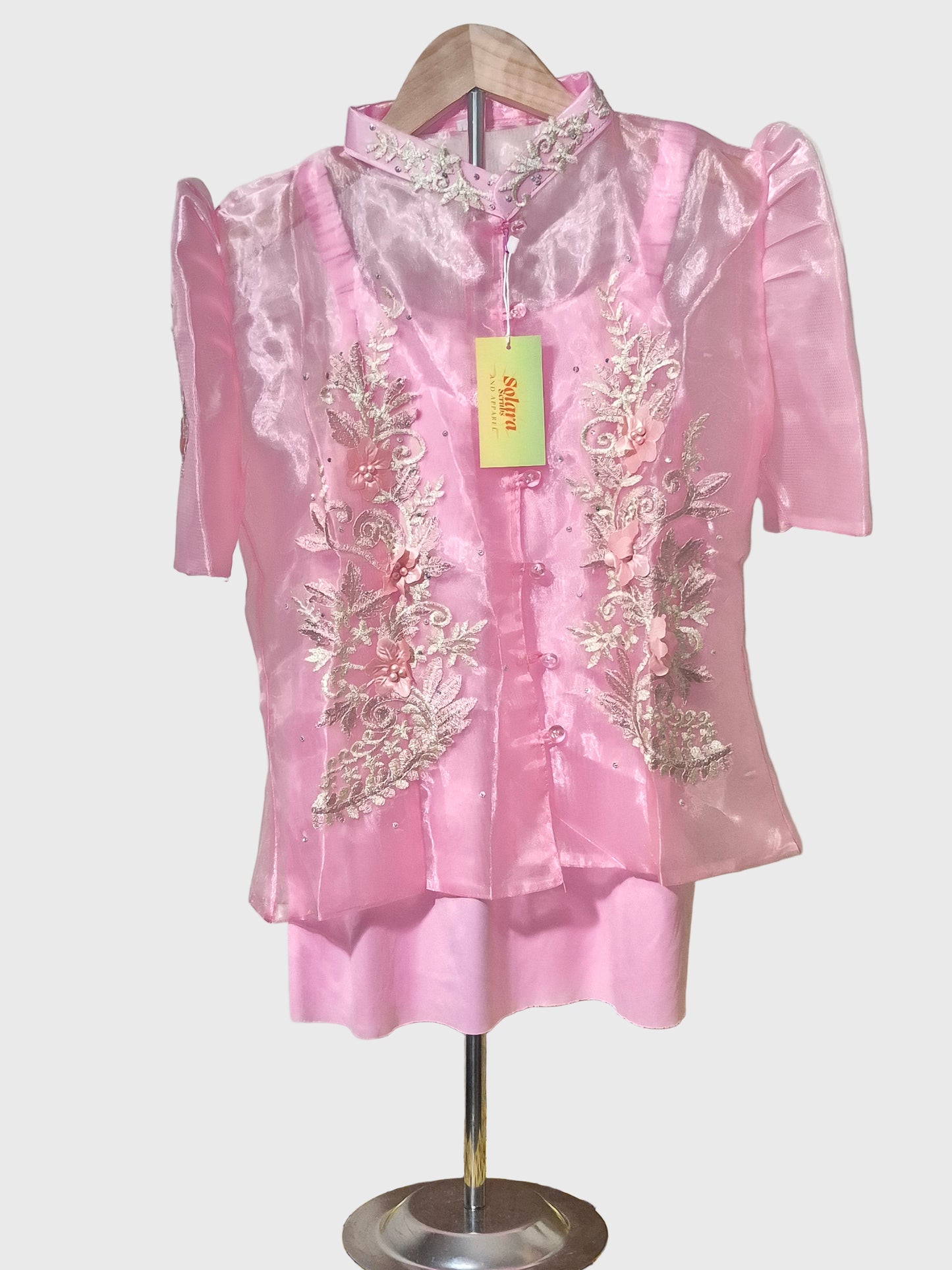 Light Pink Bolero with Floral Embroidery