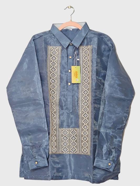 Grey Long-Sleeved Barong Tagalog