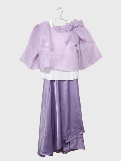 Lavender Kimona with Bow Embellishment