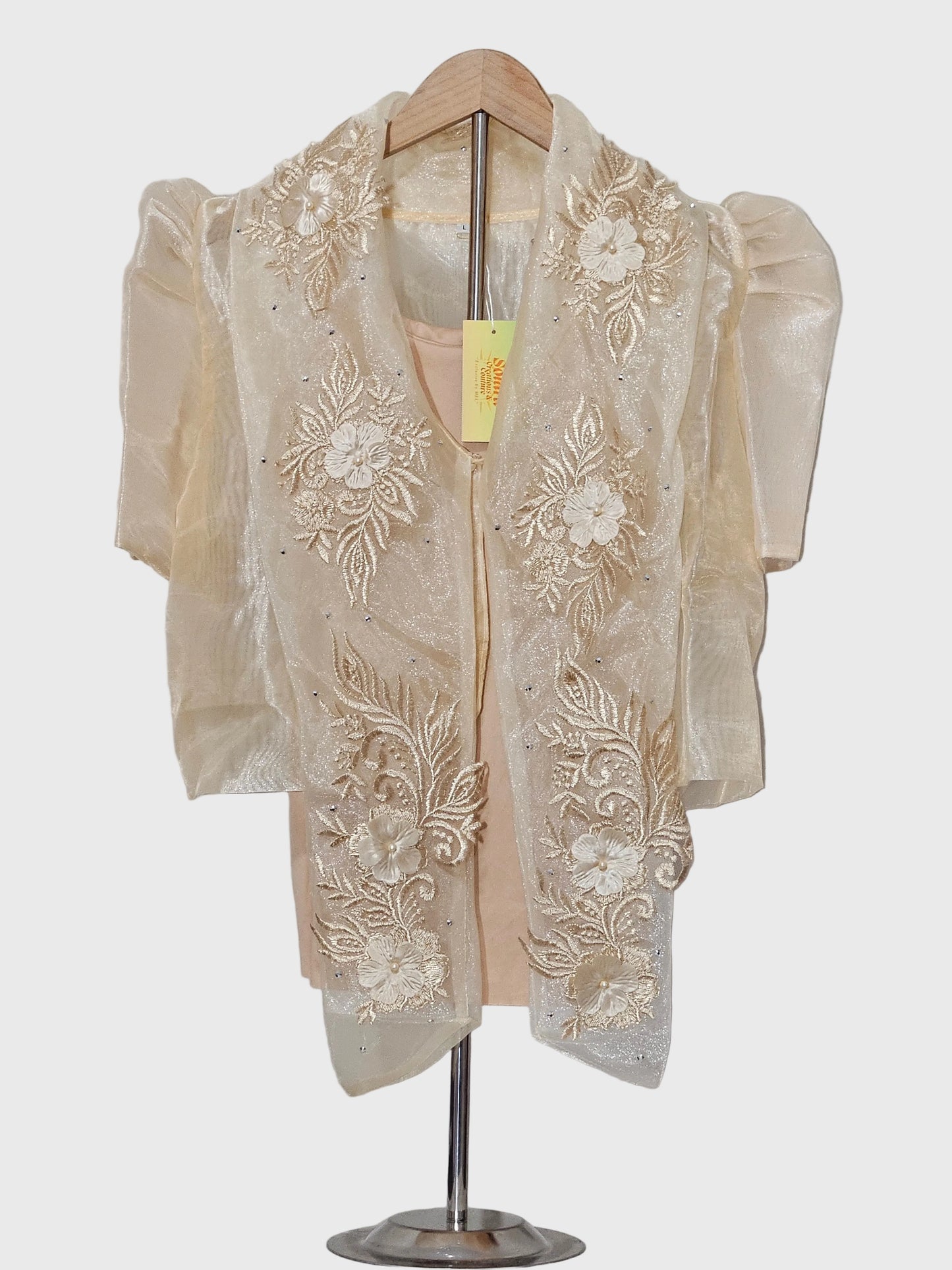 Cream Bolero with Floral Embroidery - Design 1