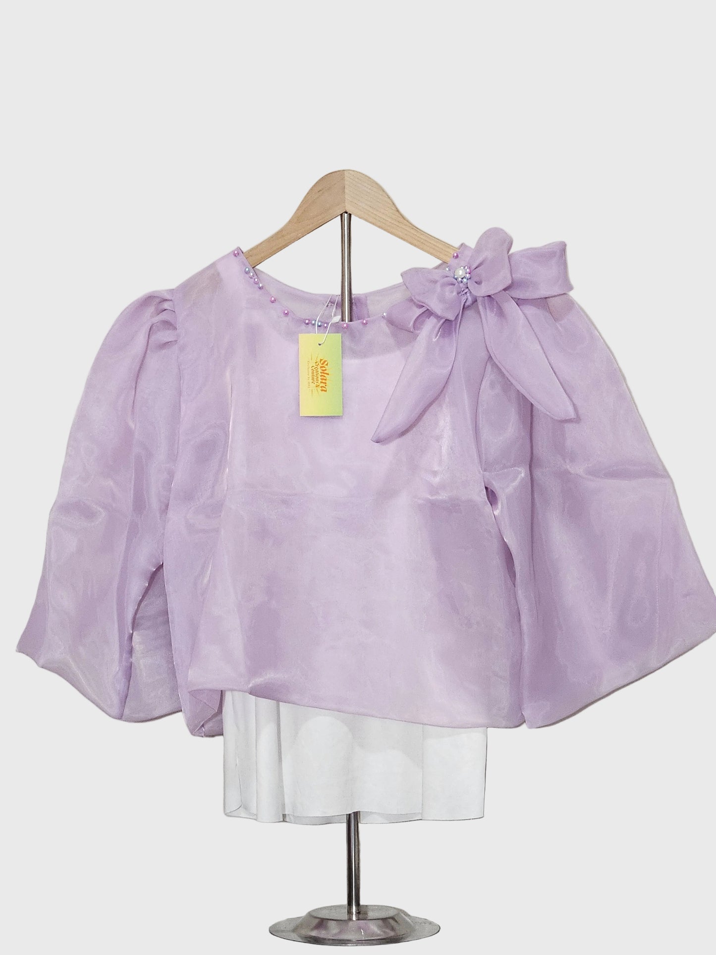 Lavender Kimona with Bow Embellishment
