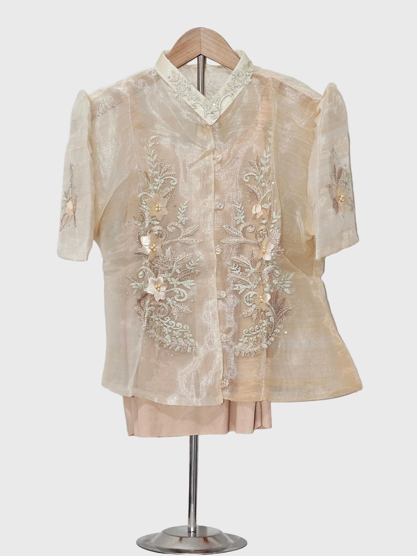Cream Bolero with Floral Embroidery - Design 3