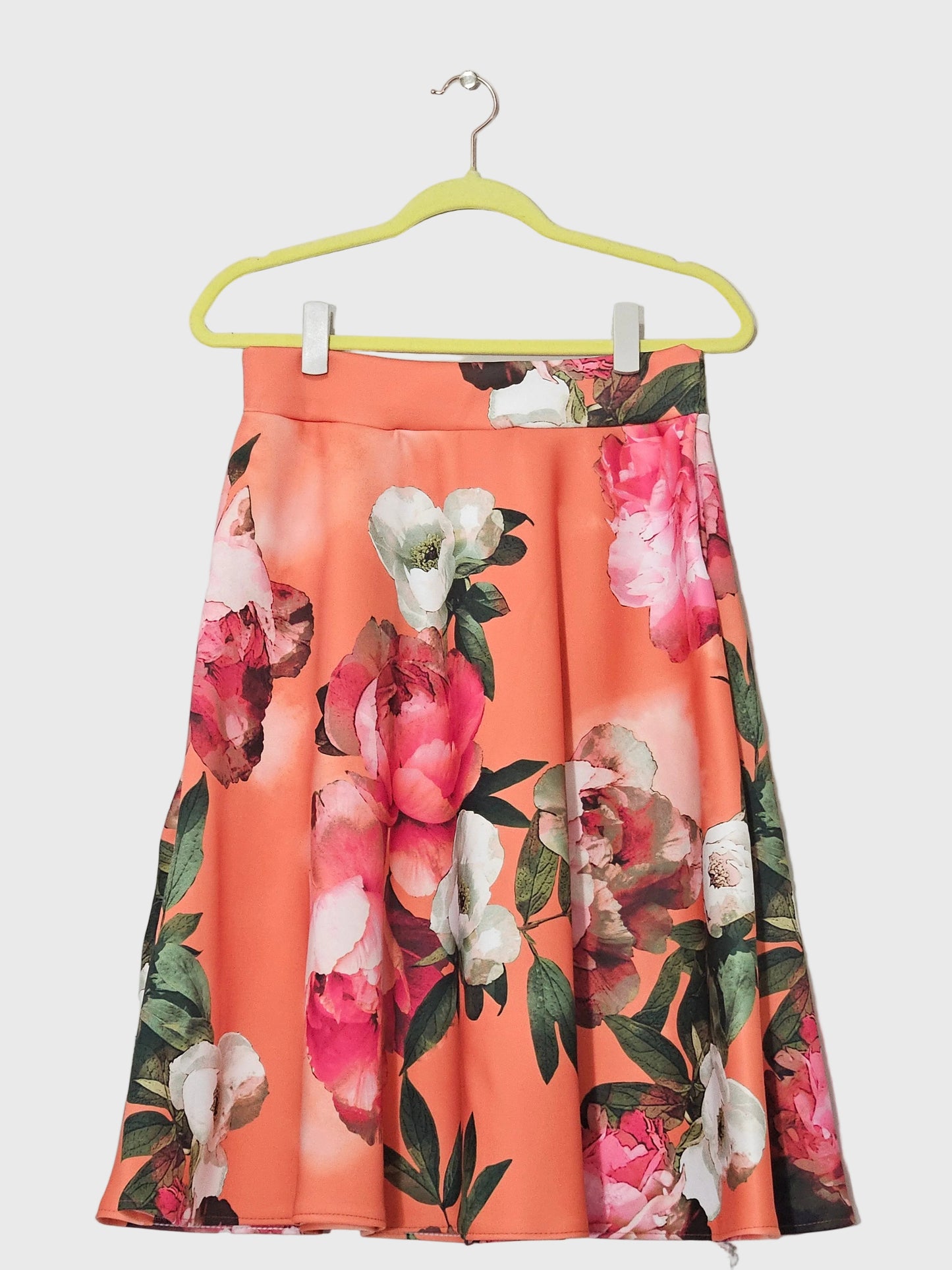 Orange Floral Skirt