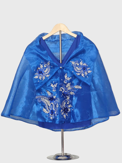 Sheer Filipiniana Cape With Floral Embroidery